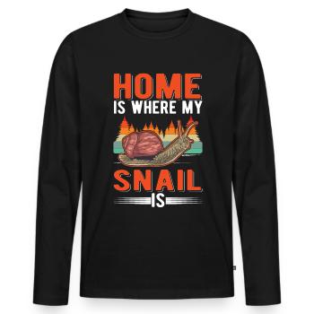 La maison, c’est là où sont mes escargots - T-shirt manches longues Premium bio Homme - noir - Devant - Nico (187cm)