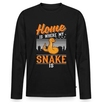 La maison, c’est là où est mon serpent - T-shirt manches longues Premium bio Homme - noir - Devant - Nico (187cm)
