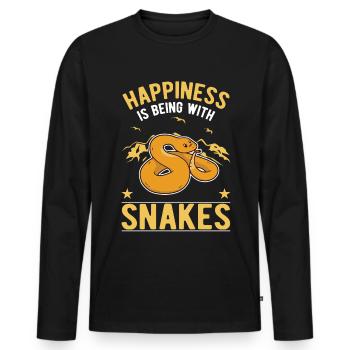 Snake Owner Corn Snake Snake - Men's Premium Organic Long Sleeve Shirt - black - Front - Nico (187cm)