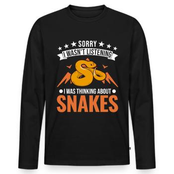 Schlangen Besitzer Kornnatter Natter - Männer Premium Bio Langarmshirt - Schwarz - Vorne - Nico (187cm)