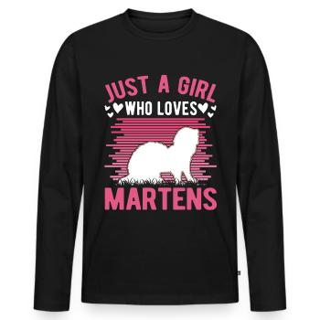 Marten Girl Mink Badger Pine Marten - Men's Premium Organic Long Sleeve Shirt - black - Front - Nico (187cm)