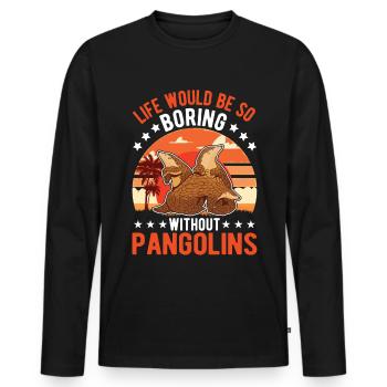 Cadeau Pangolin Pangolin - T-shirt manches longues Premium bio Homme - noir - Devant - Nico (187cm)