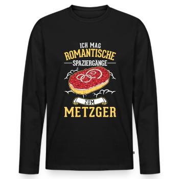 Mettbrötchen Lover Mett Hackepeter - T-shirt manches longues Premium bio Homme - noir - Devant - Nico (187cm)
