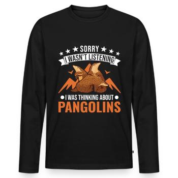 Pangolin Cadeau Pangolin - T-shirt manches longues Premium bio Homme - noir - Devant - Nico (187cm)