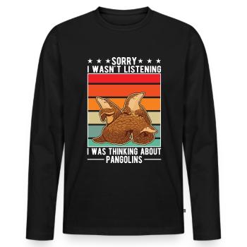 Pangolin Cadeau Pangolin - T-shirt manches longues Premium bio Homme - noir - Devant - Nico (187cm)