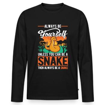Always Be Yourself Snake Schlange - Männer Premium Bio Langarmshirt - Schwarz - Vorne - Nico (187cm)