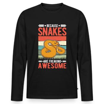 Snake Owners Snake Lovers - Men's Premium Organic Long Sleeve Shirt - black - Front - Nico (187cm)