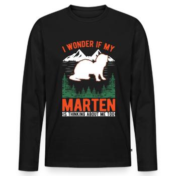 Marten Gift Pine Marten Mink - Men's Premium Organic Long Sleeve Shirt - black - Front - Nico (187cm)