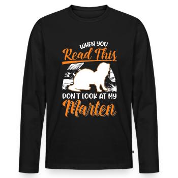 Marten Gift Mink Badger Pine Marten - Men's Premium Organic Long Sleeve Shirt - black - Front - Nico (187cm)