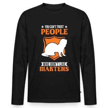 Marten Gift Mink Badger Pine Marten - Men's Premium Organic Long Sleeve Shirt - black - Front - Nico (187cm)