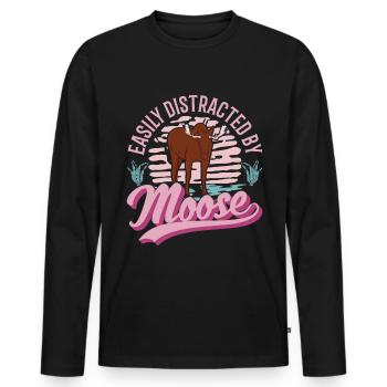 Moose Gift Moose Antlers Scandinavia - Men's Premium Organic Long Sleeve Shirt - black - Front - Nico (187cm)