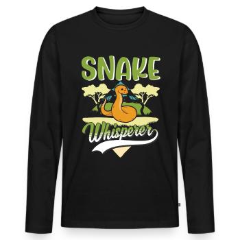 Snakes Whisperer Snake Lovers - Men's Premium Organic Long Sleeve Shirt - black - Front - Nico (187cm)
