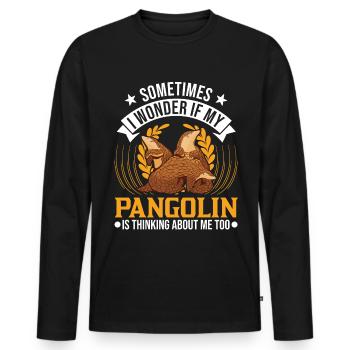 Pangolin Cadeau Pangolin - T-shirt manches longues Premium bio Homme - noir - Devant - Nico (187cm)