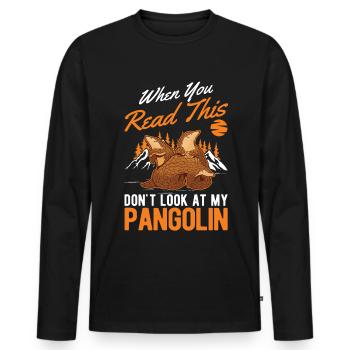 Cadeau Pangolin Pangolin - T-shirt manches longues Premium bio Homme - noir - Devant - Nico (187cm)