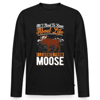 Moose Gift Moose Antlers Scandinavia - Men's Premium Organic Long Sleeve Shirt - black - Front - Nico (187cm)