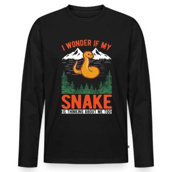 Schlangen Besitzer Kornnatter Natter - Männer Premium Bio Langarmshirt - Schwarz - Vorne - Nico (187cm)