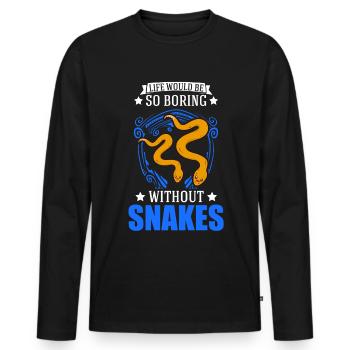 Propriétaires de serpents Amoureux des serpents - T-shirt manches longues Premium bio Homme - noir - Devant - Nico (187cm)
