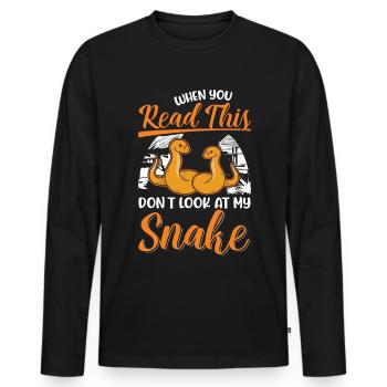 Schlangen Besitzer Kornnatter Natter - Männer Premium Bio Langarmshirt - Schwarz - Vorne - Nico (187cm)