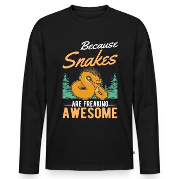 Snake Owners Snake Lovers - Men's Premium Organic Long Sleeve Shirt - black - Front - Nico (187cm)