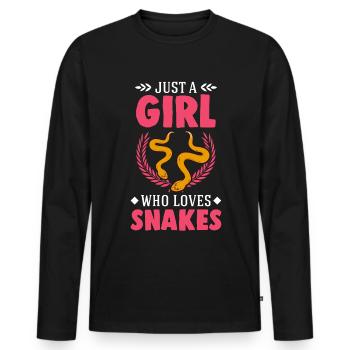 Serpents Filles Serpent des blés Serpent - T-shirt manches longues Premium bio Homme - noir - Devant - Nico (187cm)