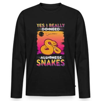 Schlangen Besitzer Schlangenliebhaber - Männer Premium Bio Langarmshirt - Schwarz - Vorne - Nico (187cm)
