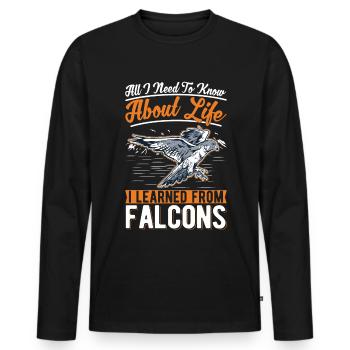 Faucon propriétaire Fauconnier Faucon crécerelle fauconnerie - T-shirt manches longues Premium bio Homme - noir - Devant - Nico (187cm)