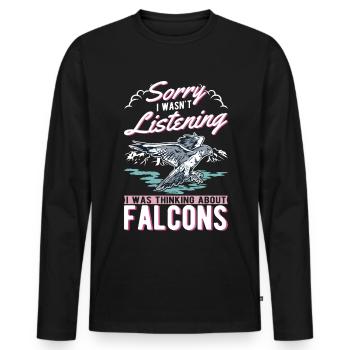 Falke Falkner Turmfalke Falknerei Falkner - Männer Premium Bio Langarmshirt - Schwarz - Vorne - Nico (187cm)
