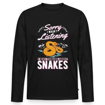 Schlangen Besitzer Kornnatter Natter - Männer Premium Bio Langarmshirt - Schwarz - Vorne - Nico (187cm)