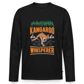 Kangaroo Whisperer Australia Kangaroo - Men's Premium Organic Long Sleeve Shirt - black - Front - Nico (187cm)