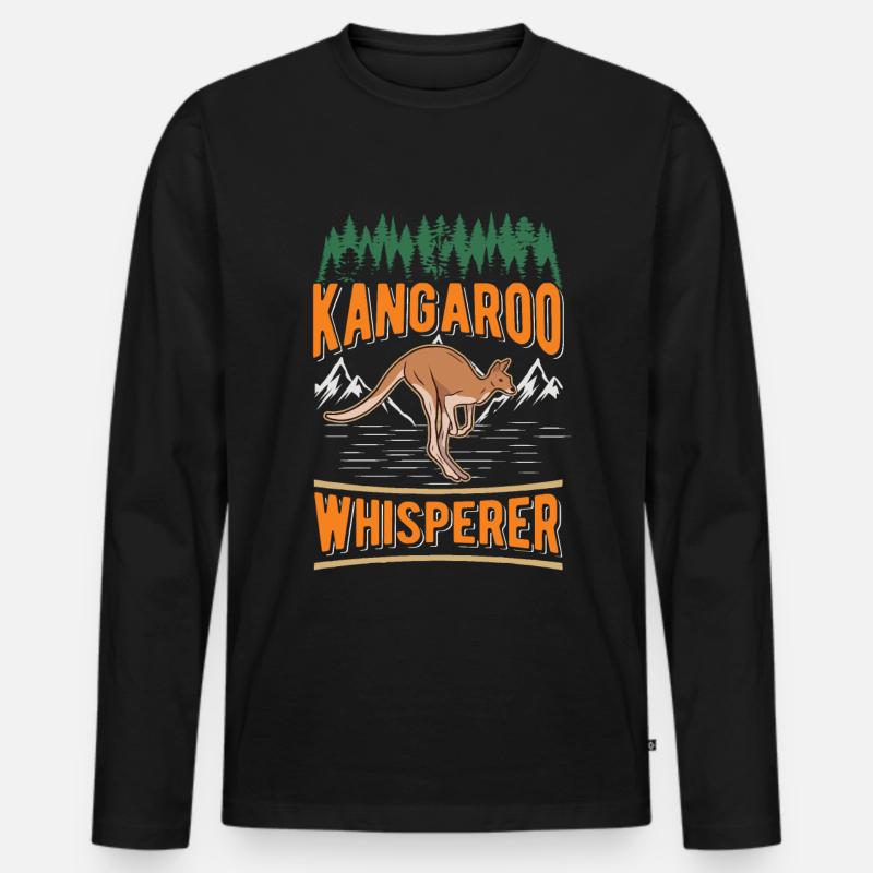 Känguru Flüsterer Australien Kangaroo - Männer Premium Bio Langarmshirt - Schwarz