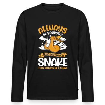 Always Be Yourself Snake Schlange - Men's Premium Organic Long Sleeve Shirt - black - Front - Nico (187cm)