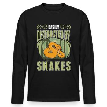 Snake Owner Corn Snake Snake - Men's Premium Organic Long Sleeve Shirt - black - Front - Nico (187cm)
