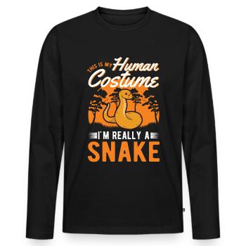 Snake Costume Corn Snake Halloween Snake - Men's Premium Organic Long Sleeve Shirt - black - Front - Nico (187cm)