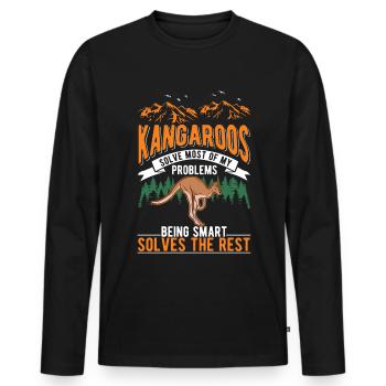 Kangaroo Australia Kangaroo - Men's Premium Organic Long Sleeve Shirt - black - Front - Nico (187cm)