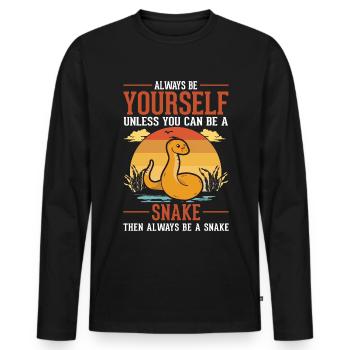 Always Be Yourself Snake Schlange - Men's Premium Organic Long Sleeve Shirt - black - Front - Nico (187cm)