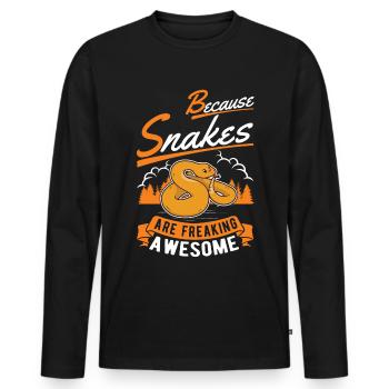 Snake Owners Snake Lovers - Men's Premium Organic Long Sleeve Shirt - black - Front - Nico (187cm)