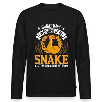 Schlangen Besitzer Kornnatter Natter - Männer Premium Bio Langarmshirt - Schwarz - Vorne - Nico (187cm)