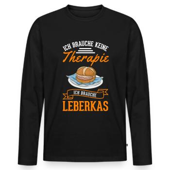 Leberkas Therapie Leberkäse Fleischkäse - Männer Premium Bio Langarmshirt - Schwarz - Vorne - Nico (187cm)
