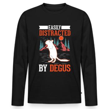 Degu cadeau arbuste rat forêt degu - T-shirt manches longues Premium bio Homme - noir - Devant - Nico (187cm)