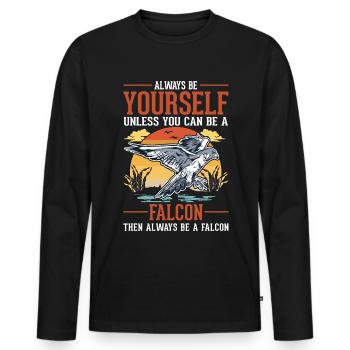 Always be yourself Falcon Falconry Falcon - Men's Premium Organic Long Sleeve Shirt - black - Front - Nico (187cm)