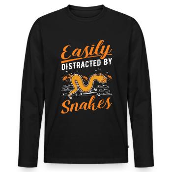 Snake Owner Corn Snake Snake - Men's Premium Organic Long Sleeve Shirt - black - Front - Nico (187cm)