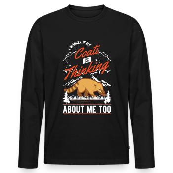 Coati Gift Coati Proboscis Bear - Men's Premium Organic Long Sleeve Shirt - black - Front - Nico (187cm)