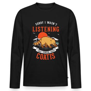 Coati Gift Proboscis Bear Coati - Men's Premium Organic Long Sleeve Shirt - black - Front - Nico (187cm)