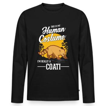 Coati Human Costume Halloween Coati Proboscis Bear - Men's Premium Organic Long Sleeve Shirt - black - Front - Nico (187cm)
