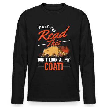 Coati Gift Proboscis Bear Coati - Men's Premium Organic Long Sleeve Shirt - black - Front - Nico (187cm)