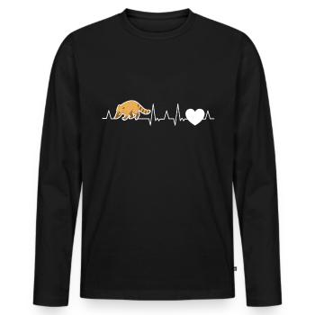 Coati Heartbeat Coati - T-shirt manches longues Premium bio Homme - noir - Devant - Nico (187cm)