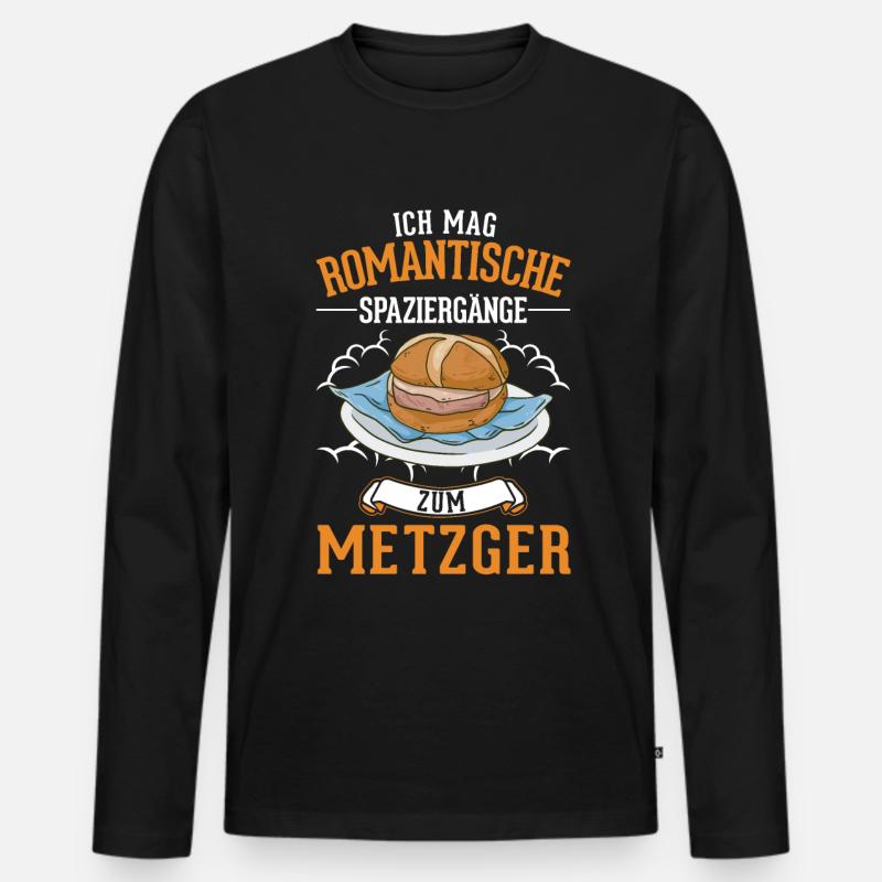 Leberkas Leberkäse Fleischkäse - Männer Premium Bio Langarmshirt - Schwarz