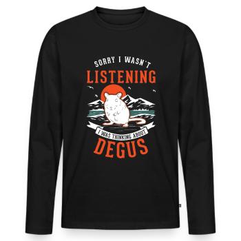 Degu Gift Shrub Rat Forest Degu - Men's Premium Organic Long Sleeve Shirt - black - Front - Nico (187cm)