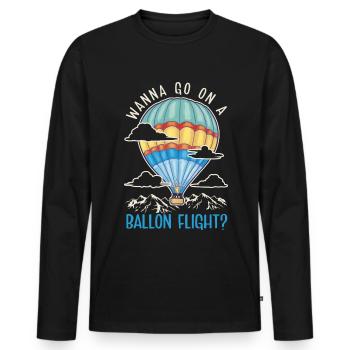 want to go on a balloon flight? Balloon - Men's Premium Organic Long Sleeve Shirt - black - Front - Nico (187cm)