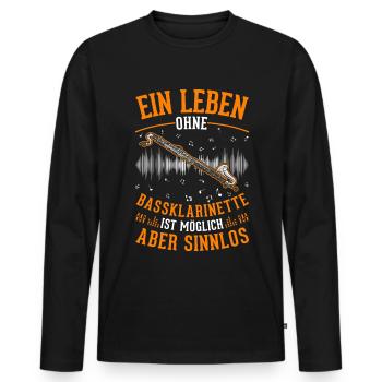 Bassklarinette Geschenk Bassklarinettist - Männer Premium Bio Langarmshirt - Schwarz - Vorne - Nico (187cm)
